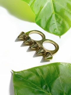 Anillo doble de bronce y puas RIGA - Gabriella Capucci