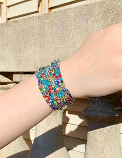 Pulsera elastizada de strass multicolor AGNES