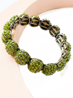 Pulsera elastizada verde de strass LOLA en internet