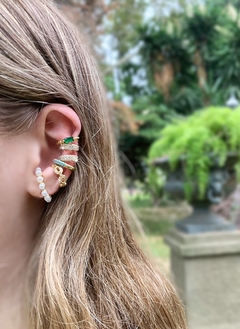 Earcuff con baño dorado y cristales CAROL - Gabriella Capucci