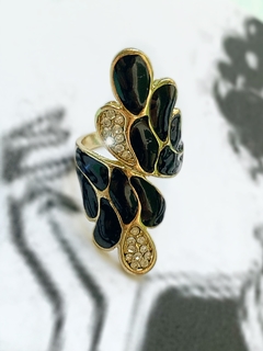 Anillo dorado y negro de strass VENECIA en internet