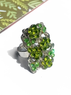 Anillo verde de cristales LEONELA - comprar online