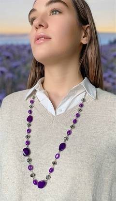 Collar violeta de cristales LOU - comprar online