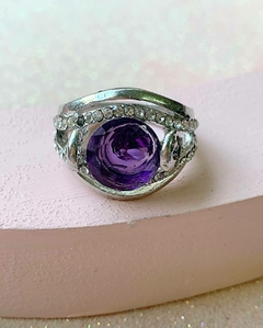 Anillo violeta de strass ARIANA