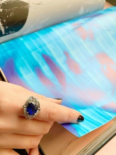 Anillo azul de strass CLAIRE