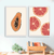 SET DE 2 CUADROS PAPAYAS + POMELOS ILUSTRACION