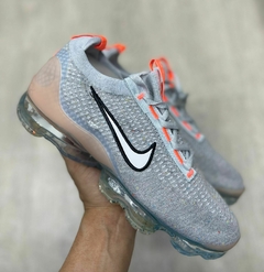 Tênis Masculino Vapormax 2021 Cinza Laranja