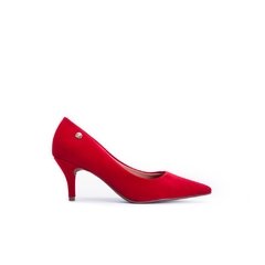 Stiletto Bajo Gamuza Rojo