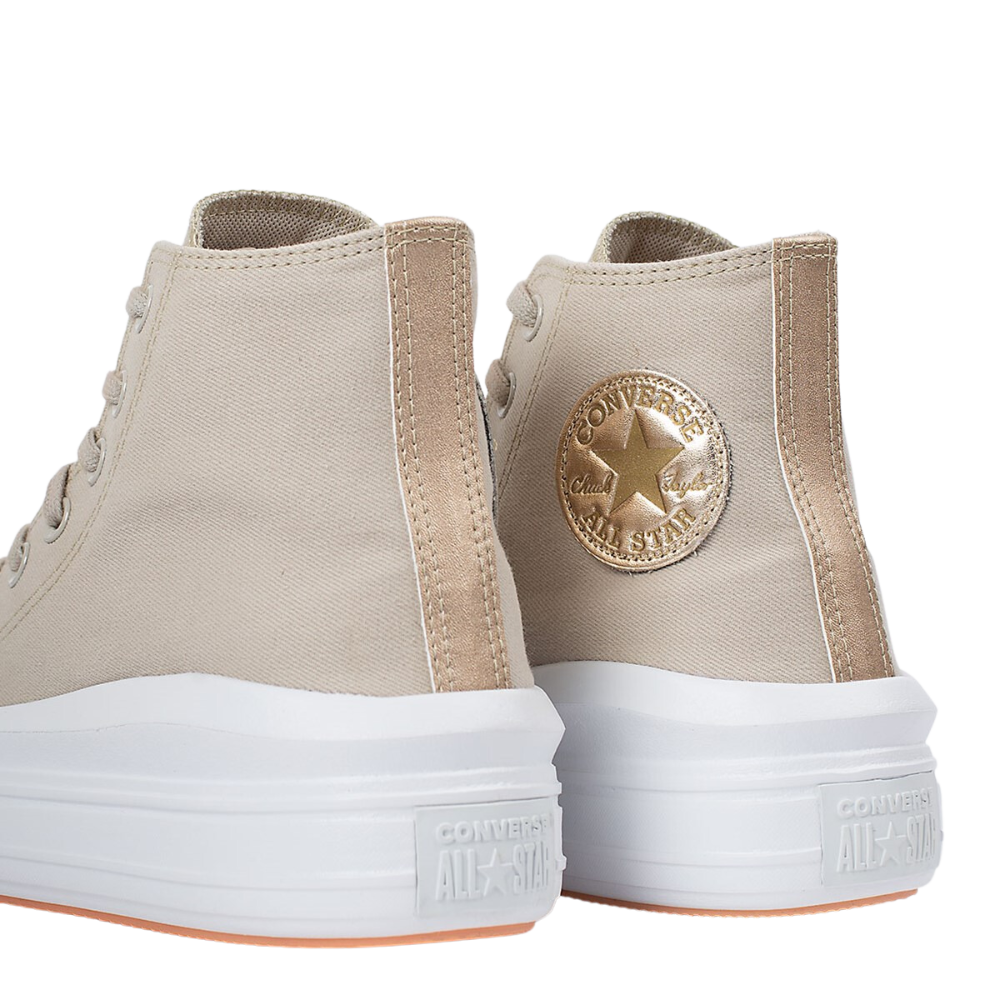 Tênis Converse Chuck Taylor All Star Hi Bege Claro/Ouro