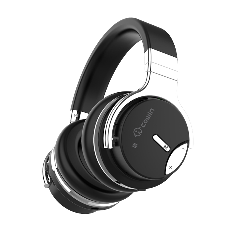 Auricular Cowin E7 S Serie Max Bluetooth + Audio 3.5mm ANC Active Noise  Cancelling 30Hrs Color Black