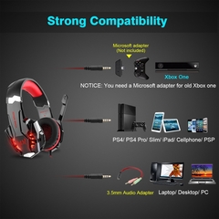 Auricular Gaming Kotion Each G9000 3.5mm para PS4 Xbox PC LED - tienda online
