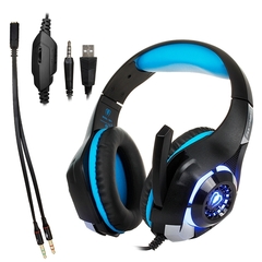 Auricular BEEXCELLENT GM-1 Wired Gaming 3.5mm Led Microfono Control para PS4/XBox/Switch Blue - comprar online