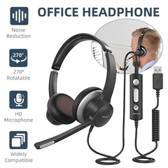 Auricular Mpow HC6 wired 3.5mm + USB Control Zoom Skype Multiplataforma - comprar online