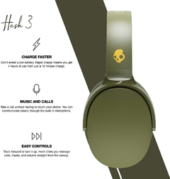 Auricular Skullcandy Hesh 3 Bluetooth con microfono Extra Bass Verde Oliva en internet