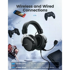 Auricular Gaming INALAMBRICO Mpow AIR 2.4G para juegos PS5/PS4/PC Ordenador con controlador de doble cámara, 17 horas, Graves 3D - comprar online