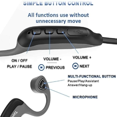 Auricular TAYOGO Bone Conduction Contra el Sudor Bluetooth 5.0 Gray - Auriculares