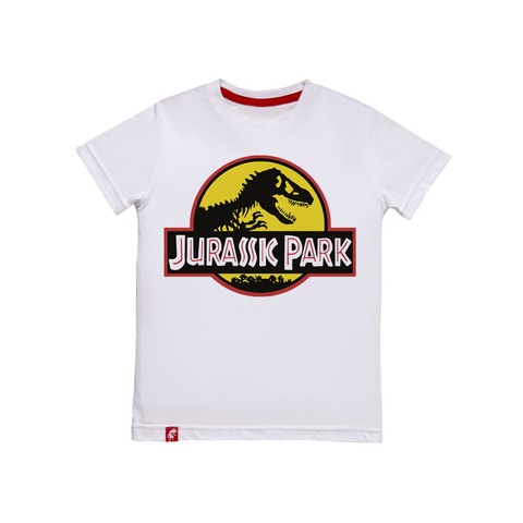 Remera Niños Jurassic Park Logo Amarillo El Danzante