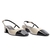 Sapatilha Slingback Anacapri Bege E Preta Bicolor Salto Bloco - comprar online