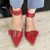 Sapato Vermelho Couro Bico Fino Quattro - comprar online