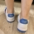 Tênis Couro Azul com Branco GIULIA DOMNA - Quattro Calçados - Loja Online de Calçados Femininos em BH