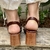 Sandália Salto Bloco Couro Marrom Metalizado - Quattro Calçados - Loja Online de Calçados Femininos em BH