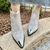 Bota Country Couro Cinza Biqueira Prata - Quattro Calçados - Loja Online de Calçados Femininos em BH