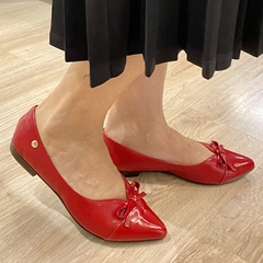 Sapatilha Conforto Verniz Bico Fino Vermelha - QUATTRO - Quattro Calçados - Loja Online de Calçados Femininos em BH