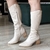 Bota Couro Cano Longo Off White - QUATTRO na internet