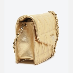 Bolsa Schutz Tiracolo Pequena 944 Couro Dourada - Quattro Calçados - Loja Online de Calçados Femininos em BH