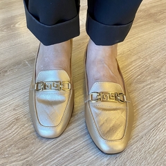 Mocassim Conforto Metalizado Ouro - QUATTRO - Quattro Calçados - Loja Online de Calçados Femininos em BH