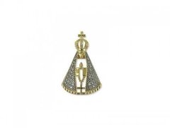 Pingente Aparecida Zircônias Folheado Ouro 2,3cm - P316c-DR - comprar online