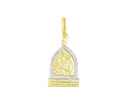 Pingente Mãe Rainha Folheado Ouro E Ródio 2cm - P465-DR