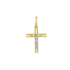 Pingente Cruz Estampada Com Cristo Fol Ouro 1,9cm - C417-DR