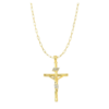 Colar Cruz com Cristo Folheado Ouro 50cm - CJC130DR/F25-50