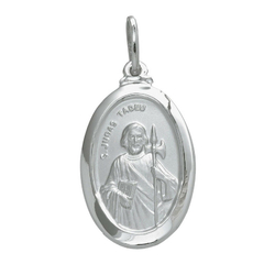Pingente Oval Medalha de São Judas Aço 316L 2,3cm - Pi06-A - comprar online