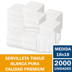 Servilletas Papel Tissue 18x18 Calidad Premium X2000u Reales