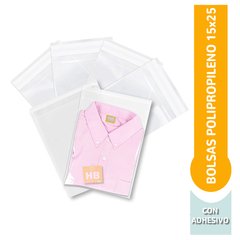 Bolsas de polipropileno PP con adhesivo- 15x25 - x200 unidades