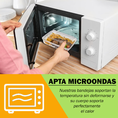 Bandejas 105 PP Con Tapas Rectangulares Aptas para Microondas Linea Premium - comprar online