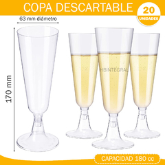 Copa Rígida Champagne Descartable Reutilizable 180cc - HB Integral - Todo en un solo lugar!