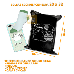 Bolsa Sobre Ecommerce C Adhesivo 20x32 "YENDO NO, LLEGANDO" NEGRO CON PLATA - comprar online