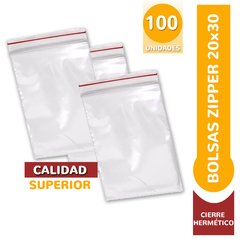 Bolsas Con Cierre Hermético Zipper 20x30Cm Pack X 200 U - HB Integral - Todo en un solo lugar!