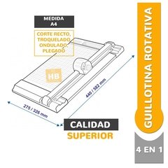CIZALLA ROTATIVA DASA DX1 4 en 1 A4 - 32 cm Recto/Troquel/Ondas/Plegado - comprar online