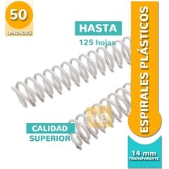 ESPIRALES PVC P/ ANILLADOS 14MM - 125 HJS PACK x50 - comprar online