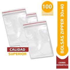 Bolsas Con Cierre Hermético Zipper 30x40Cm Pack X 100 U - comprar online