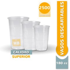 Vaso Plástico Descartable Transparente - 180Cc - HB Integral - Todo en un solo lugar!