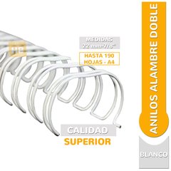 BANDEJA ANILLOS DOBLE ALAMBRE 2:1 22 MM 7-8" - 190 HJS- A4 X50 - comprar online