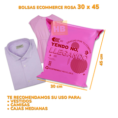 Bolsa Sobre Ecommerce C Adhesivo 30X45 "YENDO NO, LLEGANDO" ROSA CON FUCSIA en internet