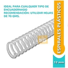 ESPIRALES PVC P/ ANILLADOS 12 MM - 90 HJS PACK x50 en internet