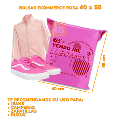 Bolsa Sobre Ecommerce C Adhesivo 40X55 "YENDO NO, LLEGANDO" ROSA CON FUCSIA en internet