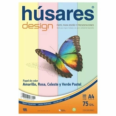 Resma Husares Design 7855 A4 pastel combinada x100 hjs - 75grs. - comprar online